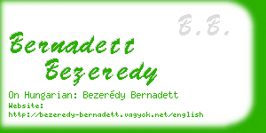 bernadett bezeredy business card
